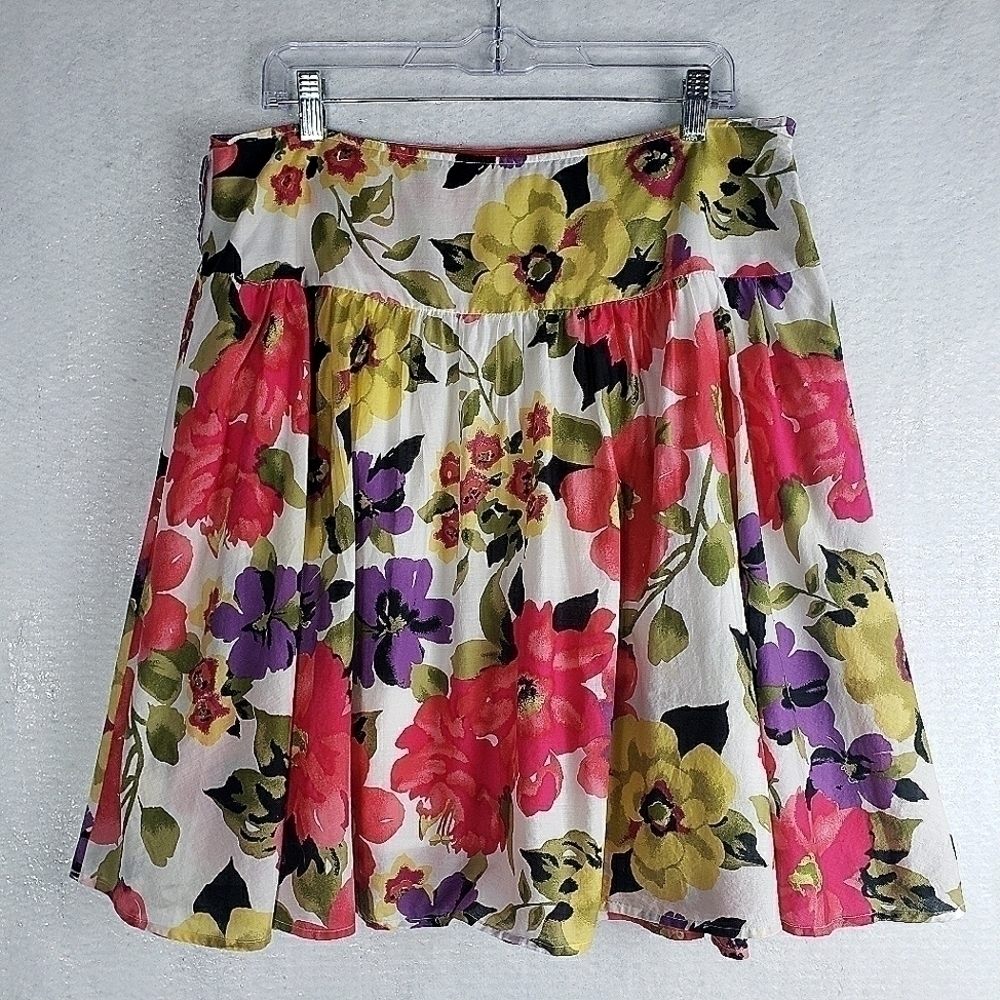 Apt.9 Cotton Floral A-Line skirt Size 14